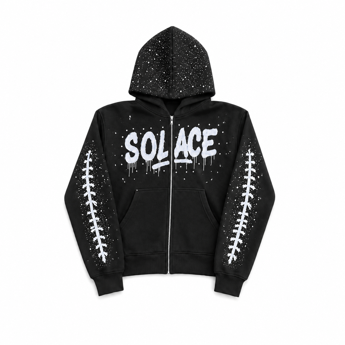 SHINY BLACK ZIP-UP